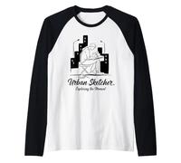 Arte Urbano de Urban Sketcher Camiseta Manga Raglan