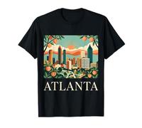 Arte Urbano Retro del Horizonte de Atlanta, Georgia, Peach State Camiseta