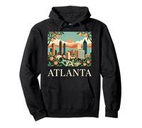 Arte Urbano Retro del Horizonte de Atlanta, Georgia, Peach State Sudadera con Capucha