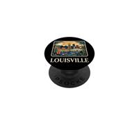 Arte Urbano Retro del Skyline River Bridge de Louisville, Kentucky PopSockets PopGrip Adhesivo