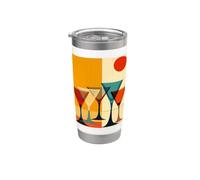 Arte vectorial moderno de mediados de siglo Martini Bar Vaso térmico de acero inoxidable de doble pared