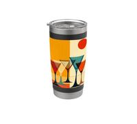 Arte vectorial moderno de mediados de siglo Martini Bar Vaso térmico de acero inoxidable de doble pared
