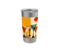 Arte vectorial moderno de mediados de siglo Martini Bar Vaso térmico de acero inoxidable de doble pared
