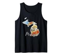 Arte Vintage Acuarela del Estado de Michigan Camiseta sin Mangas