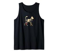 Arte Vintage Bosque Gato Naturaleza Vida SIL Camiseta sin Mangas