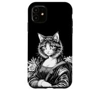 Arte Vintage con Bonito Gatito de Mona Lisa, Amante de los Gatos, Leonardo Da Vinci Carcasa para iPhone 11