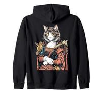 Arte Vintage con Bonito Gatito de Mona Lisa, Amante de los Gatos, Leonardo Da Vinci Sudadera con Capucha