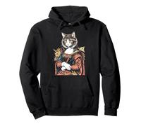 Arte Vintage con Bonito Gatito de Mona Lisa, Amante de los Gatos, Leonardo Da Vinci Sudadera con Capucha