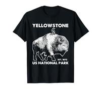 Arte Vintage de Bison Yellowstone, Buffalo Wildlife, Parque Nacional Camiseta