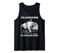 Arte Vintage de Bison Yellowstone, Buffalo Wildlife, Parque Nacional Camiseta sin Mangas