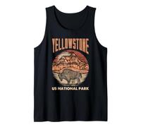 Arte Vintage de Bison Yellowstone, Buffalo Wildlife, Parque Nacional Camiseta sin Mangas