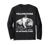 Arte Vintage de Bison Yellowstone, Buffalo Wildlife, Parque Nacional Manga Larga