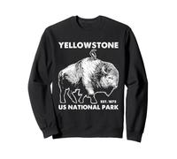 Arte Vintage de Bison Yellowstone, Buffalo Wildlife, Parque Nacional Sudadera