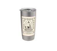 Arte Vintage de Buda Serene para Meditación y Mindfulness Vaso térmico de acero inoxidable de doble pared