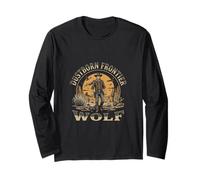 Arte Vintage de Dustborn Frontier Wolf Western Cowboy Manga Larga