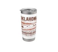 Arte Vintage de Oklahoma: Viento Amplio y Cielo Profundo Vaso térmico de acero inoxidable de doble pared