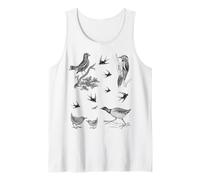 Arte Vintage de pájaros para Mujeres Que aman los pájaros y los Hombres admiradores de pájaros Camiseta sin Mangas