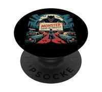 Arte vintage de películas de terror retro Monster Drive-In PopSockets PopGrip Adhesivo