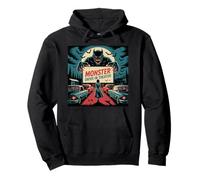 Arte vintage de películas de terror retro Monster Drive-In Sudadera con Capucha
