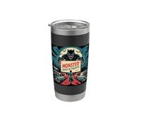 Arte vintage de películas de terror retro Monster Drive-In Vaso térmico de acero inoxidable de doble pared
