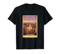 Arte Vintage de Viaje aéreo del Independence Hall de Filadelfia por EE. UU. Camiseta