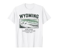 Arte Vintage de Wyoming: Viento Amplio y Espacio Infinito Camiseta