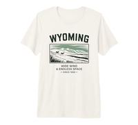 Arte Vintage de Wyoming: Viento Amplio y Espacio Infinito Camiseta Premium