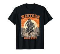 Arte vintage del desierto de Western Wild West Cowboy Rider Camiseta