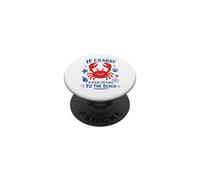 Arte Vintage Dibujado a Mano de If Crabby Please Return To The Beach PopSockets PopGrip Adhesivo