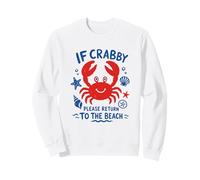 Arte Vintage Dibujado a Mano de If Crabby Please Return To The Beach Sudadera