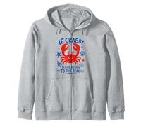 Arte Vintage Dibujado a Mano de If Crabby Please Return To The Beach Sudadera con Capucha