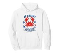 Arte Vintage Dibujado a Mano de If Crabby Please Return To The Beach Sudadera con Capucha
