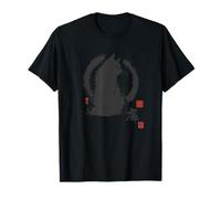 Arte Vintage japonés Sumi-e Enso Circle de Gato de Aspecto Fresco Camiseta
