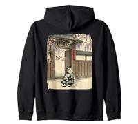 Arte Vintage japonés Sumi-e Samurai de Gato Guay Sudadera con Capucha