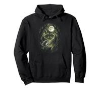 Arte Vintage mágico de Luna Llena de Jimothy Raccoon Negative Space Sudadera con Capucha