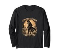 Arte Vintage Midnight Range Drifter Western Cowboy Desert Manga Larga