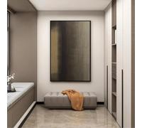 Arte vintage moderno retro geométrico patrón arte de pared azul y dorado otoño e invierno temporada temática espacial decoración 50x70cm (20x28 pulgadas) con marco negro