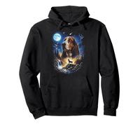 Arte Vintage para Perros Basset Howling at The Moon Sudadera con Capucha