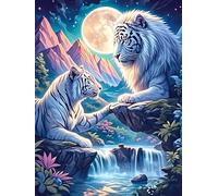 Arte Yin y Yang león y Cachorro de Tigre Puzzles 300 Piezas DIY Creativo Animal Salvaje Mascota Rompecabezas Familiar para Toda La Familia Juguete Educativo Aliviar Estrés Decorativo 300 PCS
