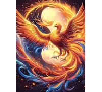 Arte Yin-Yang de Fénix Puzzle 300 Piezas Cartón Blanco Premium para Coleccionistas Mascota de Vida Silvestre Entrenamiento Memoria Juego Compartir Colección Rompecabezas 300 PCS