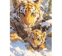 Arte Yin-Yang de Tigre y su Cachorro Rompecabezas 1000 Piezas Cartón Resistente para Toda La Familia Mascota de Vida Silvestre Desconectar Estrés Ocio Creativo En Casa Mejor Valorado 1