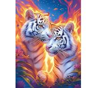 Arte Yin Yang Tigre Blanco Puzzle 1000 Piezas Desafío Intelectual 3D Fauna Mascotas Rompecabezas para Hombres Y Mujeres Obra De Arte Colorido Decoración Hogar 1000 PCS