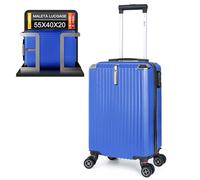 Artebeads Maleta de Cabina 52x33x20 cm, Maleta de Mano Rígida PP con Ruedas 360° Desmontables, Gancho Lateral Práctico y Cierre de Combinación, Ligera y Resistente, Azul Perla