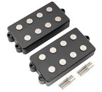 Artec MMC4 Cerámico Bajo Pastillas Soapbar Mástil Puente Pickups Set 12,6K para Bajo estilo MusicMan 4 Cuerdas, Negro