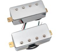 Artec MVBA4 Alnico 5 Cubierta Set Pastillas Humbucker Mástil Puente para Bajo Eléctrico 4 Cuerdas estilo Les Paul o Epiphone, Cromado