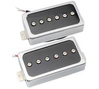 Artec SHA66C Alnico 5 Splendor LP Set Pastillas Single Coil Mástil Puente para Guitarra Eléctrica estilo Les Paul, Cromado/Negro