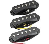 Artec SSA-12 Vintage Staggered Alnico 5 Single Coil Pastillas Pickups Set para Guitarra Eléctrica tipo Strat, Negro