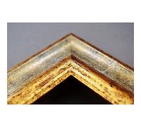 Artecentro Marco dorado para cuadros - Oro/Color, con o sin paspartú de madera, varios tamaños (Oro/Marfil, 30 x 40 + paspartú)