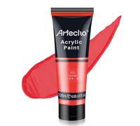 Artecho Pinturas Acrilicas 120ml Escarlata, Impermeable y resistente a la luz, para Lienzos, Tela, Madera, Cristal, Piedras.