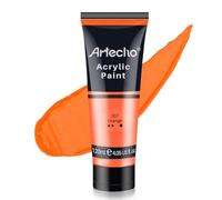 Artecho Pinturas Acrilicas 120ml Naranja, Impermeable y resistente a la luz, para Lienzos, Tela, Madera, Cristal, Piedras.
